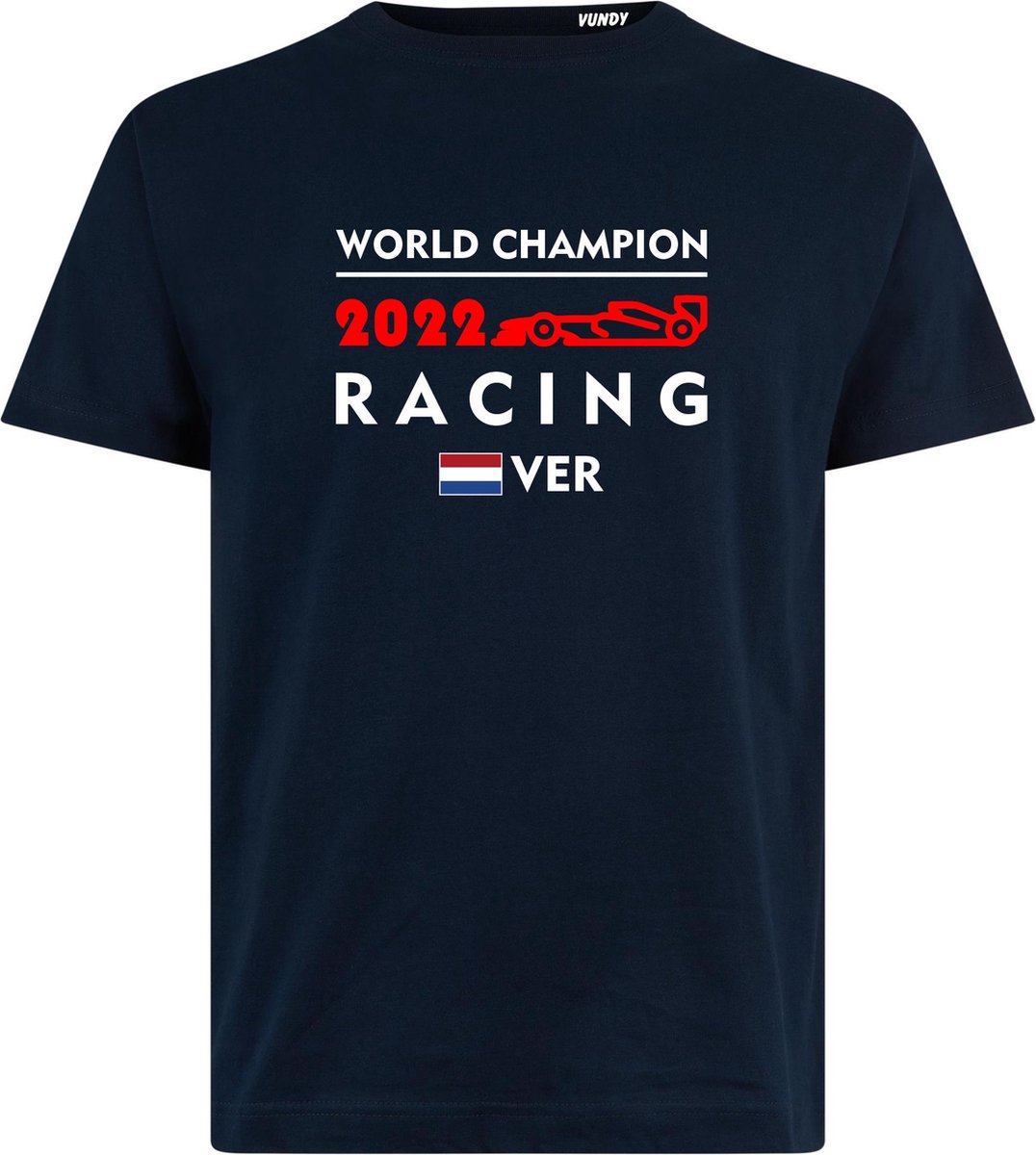 T-shirt World Champion 2022 | Max Verstappen / Red Bull Racing / Formule 1 Fan | Wereldkampioen | Navy | maat 5XL